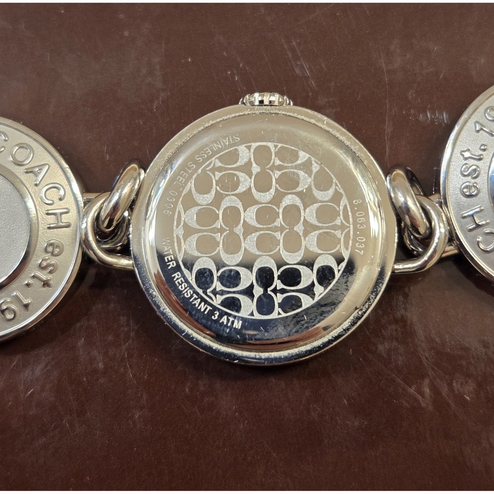 Rare Vintage Coach Watch Coin Bracelet Toggle Clasp 7.5" Excellent Condition - Picture 8 of 8